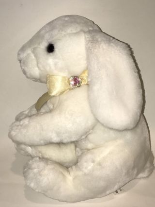 Commonwealth Large White Plush Stuffed Animal Lop - Eared Bunny Rabbit Yellow Bow
