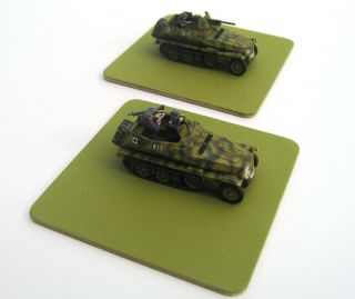 1/72 Scale German WWII 250 Half - Track Set,  Hand Painted,  Resin 3