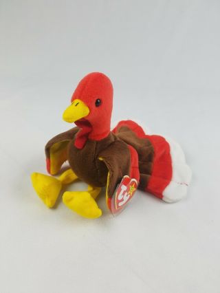 Vtg 1996 Ty Beanie Babies Gobbles The Turkey Retired Plush Collectible