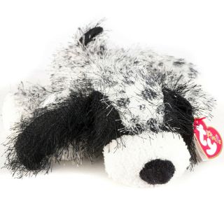 Ty Punkies Polka Dot Dog Plush 9 " Tag Puppy Black White Stuffed Animal Toy