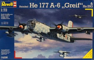 Revell 1:72 Heinkel He - 177 A - 6 Greif & Hs 293 Plastic Aircraft Model Kit 04306u