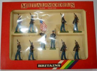 Britains 1:32 - U.  S Marines Corps With Colours (10) - Boxed