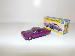 Matchbox Trans.  S/f No.  22a Pontiac Grand Prix Sports Coupe Dark Purple Mib