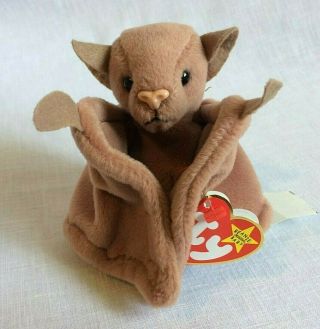 Ty Batty The Bat Orig Beanie Baby Tush And Swing Tag 1996 Pvc Pellet Filled