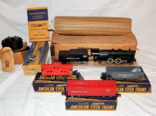 Was$350 Boxed 1951 American Flyer 501 - T Atlantic 3car Freight Set Reading 302ac