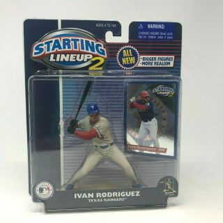 Starting Lineup 2 Ivan Rodriguez 2001 Rangers Baseball Mlb Hasbro Action Figure