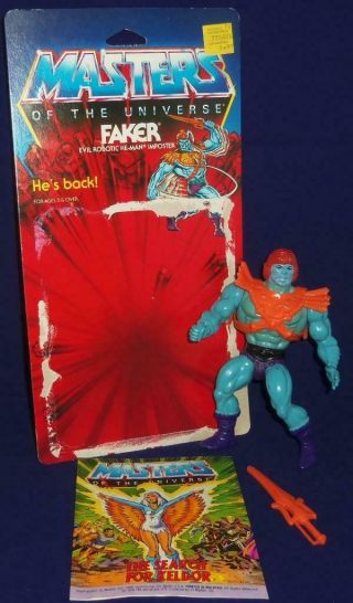 1986 Mattel Motu Masters Of The Universe Faker Complete Figure Hard Head He - Man