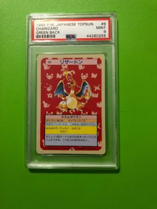 Charizard Topsun Green Back Psa 9 1995 Vintage Japanese Pokemon Card 6