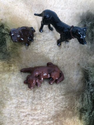3 Dogs Different Breeds Laying/Sitting/Standing Metal FIgures 54mm Britians? 7