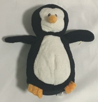 Ty Pluffies Black & White Orange Waddles Penguin 8 " Beanie Baby Stuffed Plush