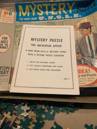 1960’s mystery The Man From Uncle “The Microfilm Affair” Jigsaw Puzzle RARE 7
