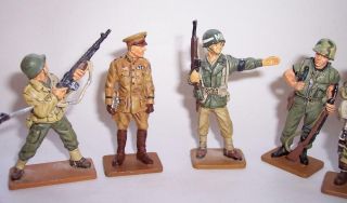 9 x DEL PRADO Die Cast Metal SOLDIERS FIGURES - USA Military WWII 1966 & 1918 3