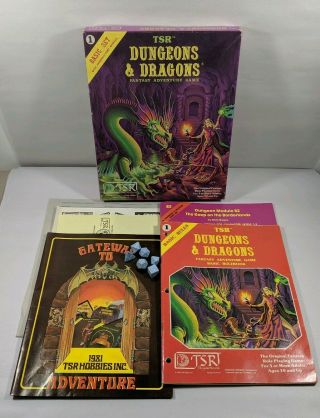 Vintage Basic Set 1 Dice Ex Box Set D&d Dungeons And Dragons Tsr 1011