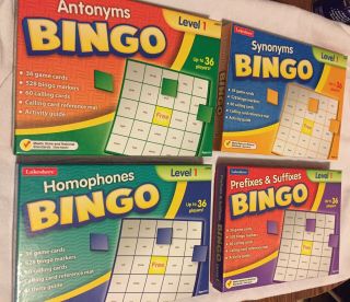 Lakeshore Bingo Games: Synonyms And Antonyms Only