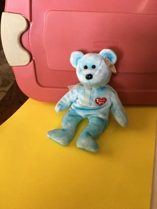 Ty Beanie Baby - Blue Thank You Bear 2000 (dealer Exclusive,  1 Given Per Store)