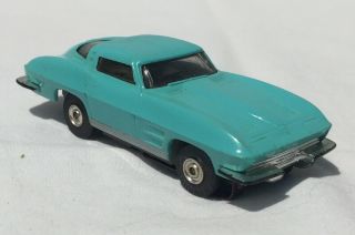 Turquoise 1963 Chevrolet Corvette Sting Ray Coupe Ho Scale Aurora Slot Car 1356