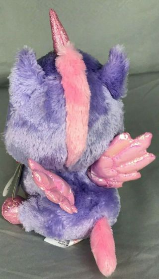 Ty Beanie Boos Purple & Pink Athena Pegasus Unicorn Wings Claires Plush Stuffed 2
