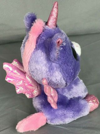Ty Beanie Boos Purple & Pink Athena Pegasus Unicorn Wings Claires Plush Stuffed 3