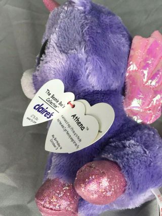 Ty Beanie Boos Purple & Pink Athena Pegasus Unicorn Wings Claires Plush Stuffed 5