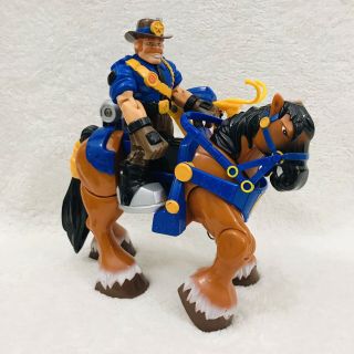 Fisher Price Rescue Heroes Captain Clydes & His Horse Dale Figure Toy