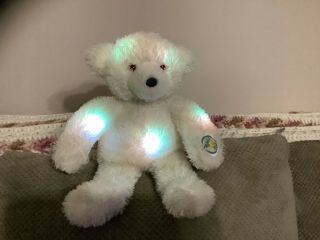 Glo - e Color Kinetics White Teddy Bear,  Curly Fur,  Color Changing 15 