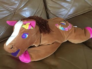 Lisa Frank Vtg Rainbow Chaser Brown Pony Horse Plush Toy 24” Stuffed Animal