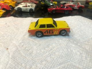 Slot Mag Wheels Aurora AFX Datsun BRE Datsun 510 Yellow Orange 46 HO Slot Car 5