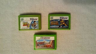 3 Leapster Explorer Games Wolverine And The Xmen Disney Pixar Toy Story 3 Cars 2