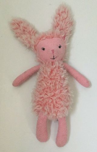 Jellycat London Pink Bunny Wunny 12 Inch Fuzzy Bunny Stuffed Toy Satin Rosette