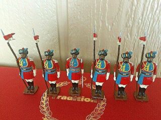 Tradition Toy Soldiers For Collectors 6 Piece Set With Red And White Flags