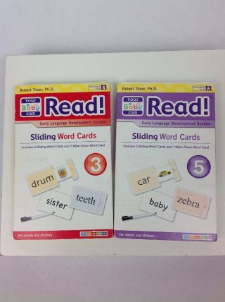 Your Baby Can Read Flash Sliding Word Cards Volume 3&5 Early Development