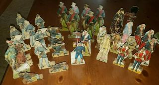 34 Vintage Toy Soldiers Stand - Up Cardboard Cut Outs