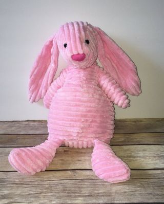 Jellycat Cordy Roy Bunny Rabbit Hare Pink Plush Stuffed Floppy Corduroy 16”
