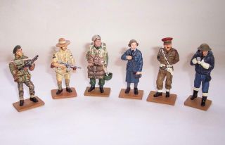 6 X Del Prado Die Cast Metal Soldiers Figures - Uk & Canada Military Wwii & Post