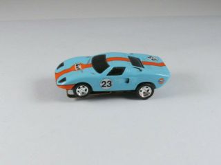 Auto World Ford Gt40 Ho Slot Car Body Mounted To An Aurora Thunderjet Chassis
