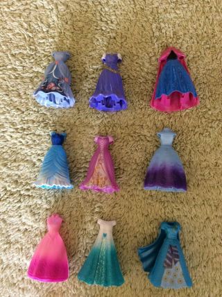 7 Disney Princess Magic Clip Dolls with clothes 16 Dresses Anna,  Elsa,  Ariel, 3