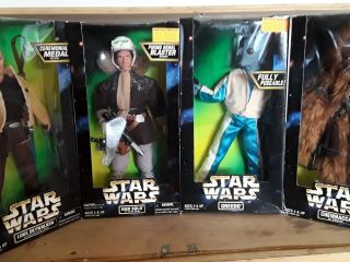 Kenner Star Wars Potf 12 Inch Greedo@ Han Solo & Chewbacca@ Luke Skywalker 1997