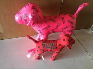 Vs Victorias Secret Pink Giant Dog Plush Large Vinyl Stuffed 13 " X 9 ",  Red Dog