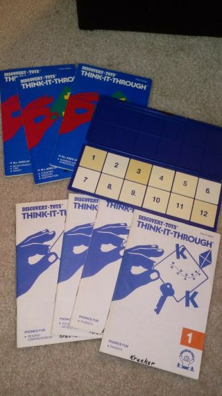 Discovery Toys Think - It - Through Tiles,  7 Books,  Reading,  Math,  Shapes Etc.  Age 5,
