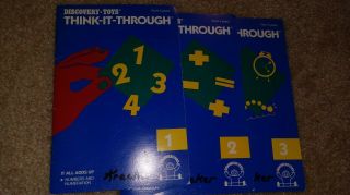Discovery Toys THINK - IT - THROUGH Tiles,  7 Books,  Reading,  Math,  Shapes etc.  Age 5, 4
