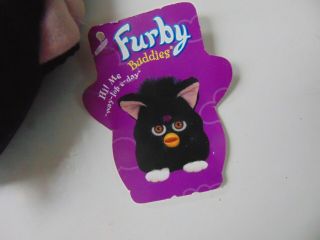 Vintage 1999 Furby Buddies black pink ears BROWN eyes WITH TAG TOY 3
