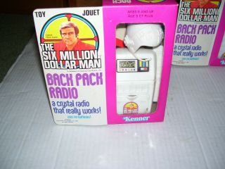 Misb Six Million Dollar Man Backpack Crystal Radio Bionic Man Kenner 1975
