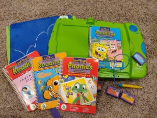Leapfrog Leapstart Interactive Learning With 4 Books/cartridges And Backpack.
