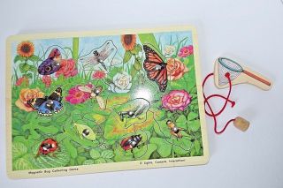 Melissa & Doug Bug Magnetic Collecting Puzzle Game Wooden Wood Ages 3 & Up
