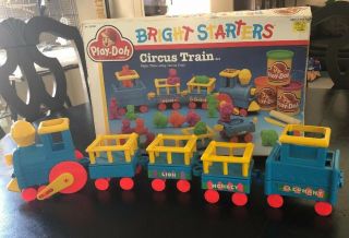 Vintage 1990 Kenner Play - Doh Bright Starters Circus Train Modeling Set No.  23020