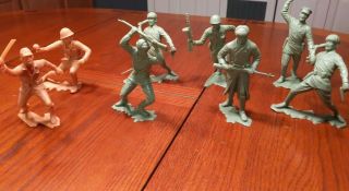 Set Of 7 1963 Marx 6 In.  Japanese & Russian Wwii Army Soldier Figures