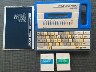 Vtech Precomputer 1000 Computer With Course Book And 2 Extra Cartridges
