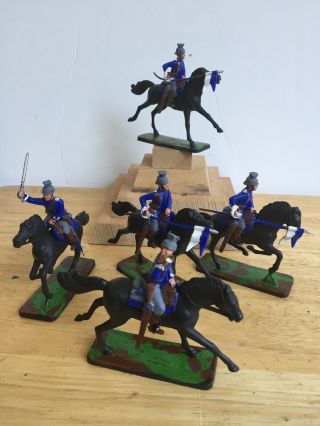 Armies In Plastic 1/32 54mm Boxer Rebellion Mounted German Uhlans (5) Painted
