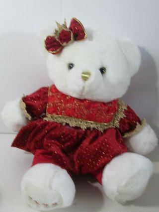 2003 Dan Dee Holiday Teddy Bear Girl Plush 19 " Holiday Decoration