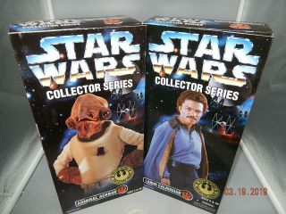 Star Wars Collector Series 12 " Kenner Nib 1996 Admiral Ackbar,  Lando Calrissian